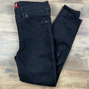 Spanx Jeanish Ankle Legging Pant M Black Pull On Stretch Shaping Pockets‎ FLAW